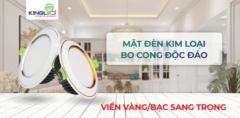 Mặt đèn bo cong vào mặt trần tạo sự liền mạch