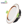 Đèn Downlight Âm Trần Diamond 10W Mặt Cong, Đổi Màu, Viền Vàng, Viền Bạc