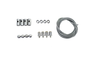 Bộ phụ kiện cáp thả đèn Panel kết hợp với khung nhôm, phụ kiện tai cài và đèn Panel sẽ tạo nên 1 sản phẩm hoàn chỉnh. 