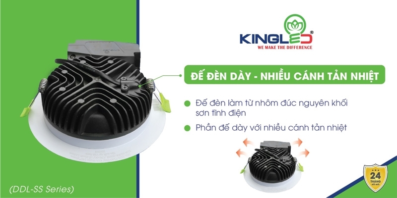 Đế đèn dày làm từ nhôm tĩnh điện tản nhiệt hiệu quả