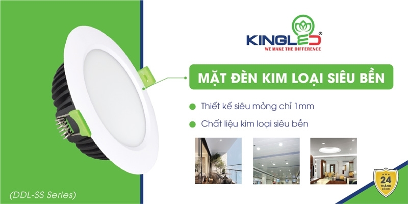 Đèn Diamond 10w sử dụng mặt đèn kim loại siêu bền