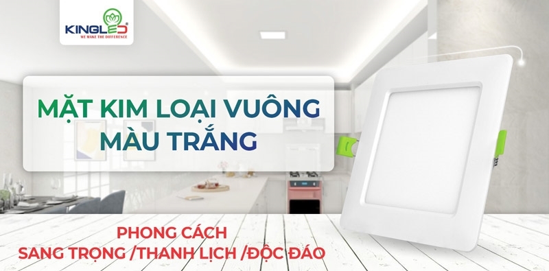 Mặt kim loại vuông màu trắng sơn tĩnh điện phù hợp nhiều phong cách