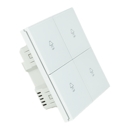 Công tắc cảm ứng 4 nút, màu trắng