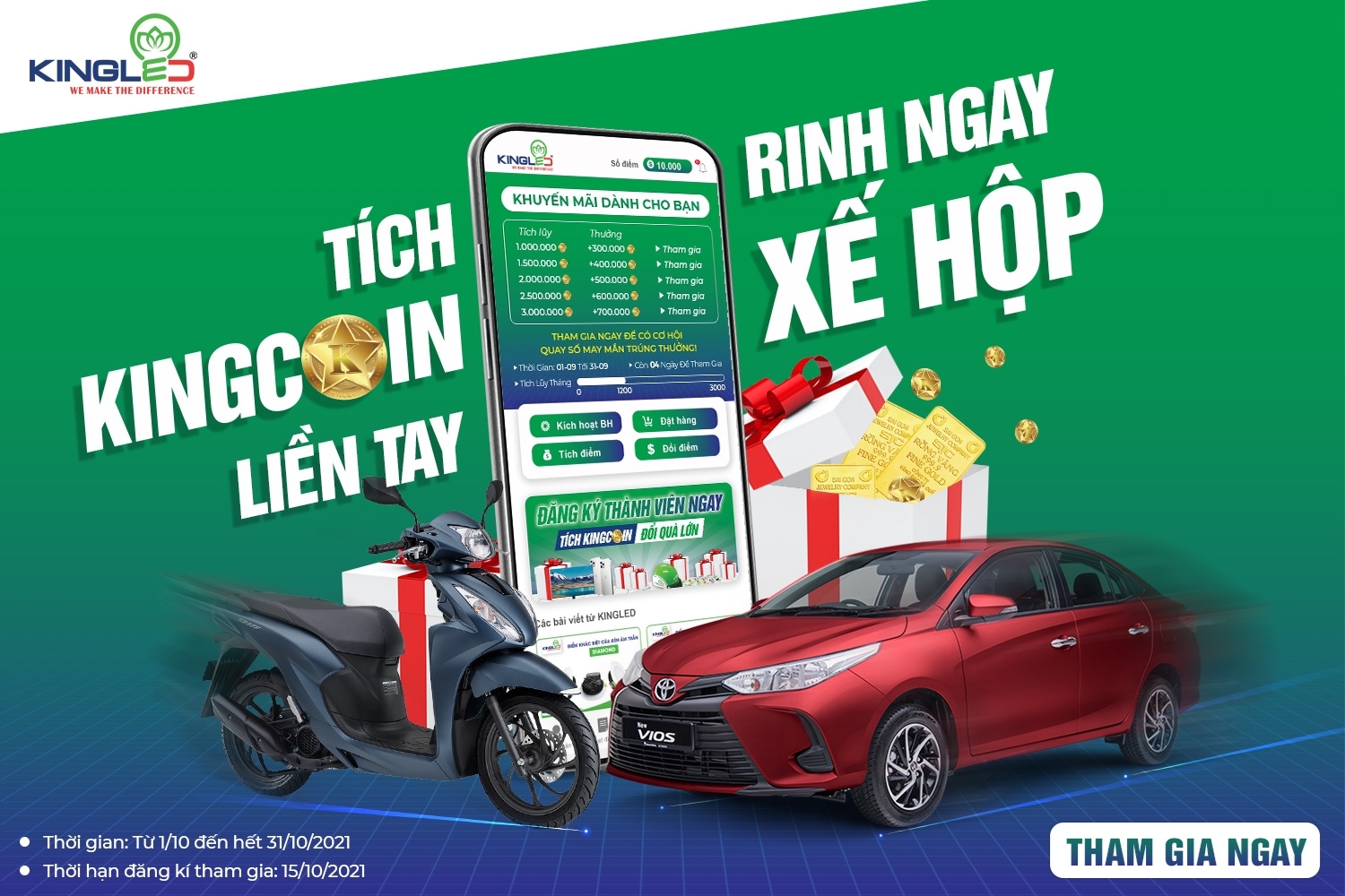 Chương Trình Khuyến Mãi "Tích Kingcoin liền tay - Rinh ngay xế hộp"