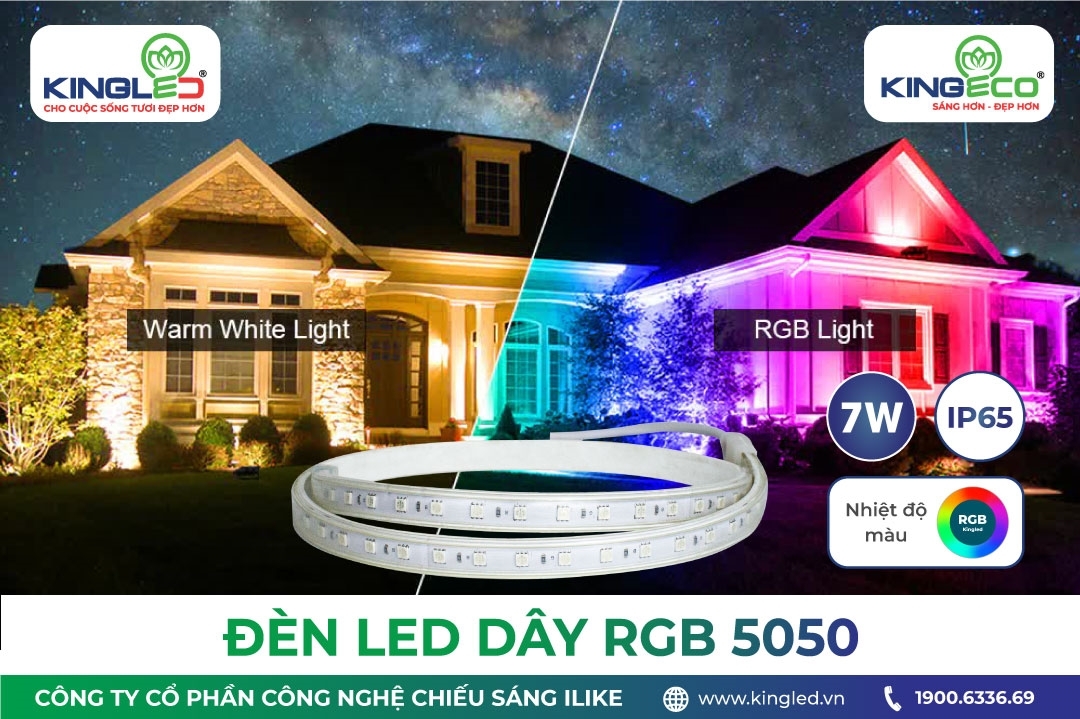 ĐÈN LED DÂY RGB 5050 KINGECO - GIẢI PHÁP TRANG TRÍ HIỆN ĐẠI VÀ LINH HOẠT 