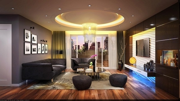 Cách bố trí đèn trần thạch cao trong không gian gia đình