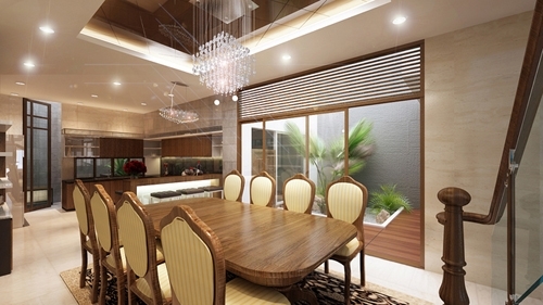 Đèn led âm trần làm tiện nghi hơn không gian nhà bếp