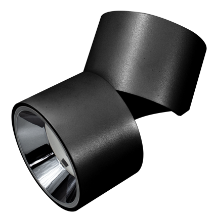 Đèn led ống bơ chiếu rọi GẬP 12W, đơn sắc, vỏ đen, chip Samsung