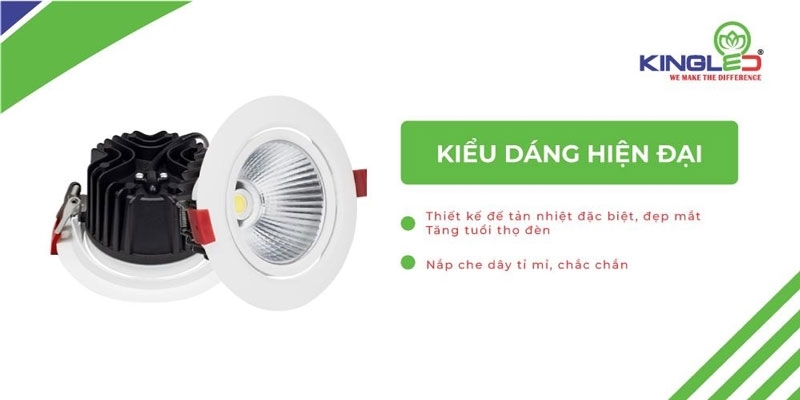Đế đèn dày với khả năng che dây tốt hơn