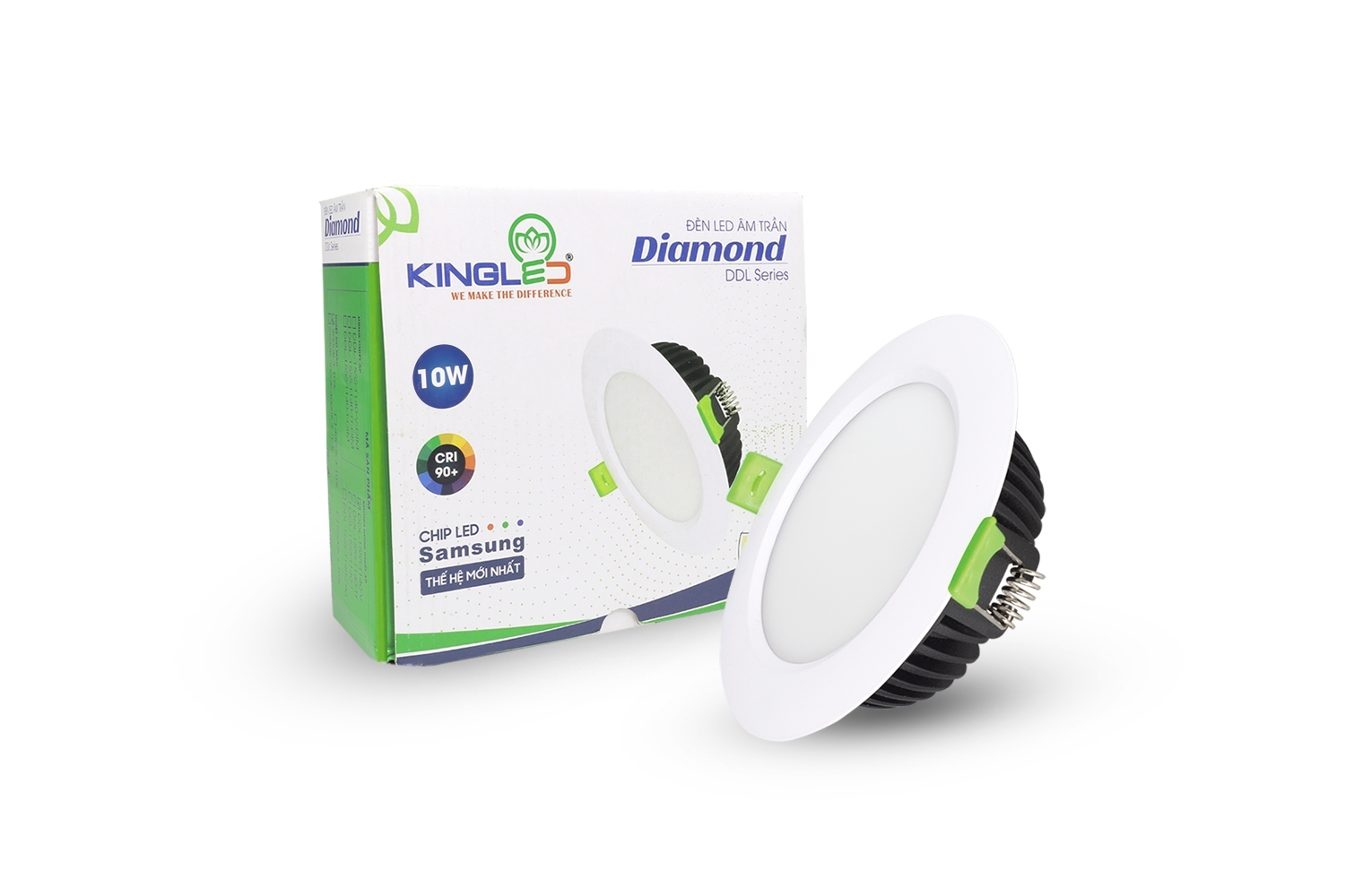 Đèn Downlight âm trần Kingled công suất từ 6-15W, chỉ số hoàn màu CRI>90, tiết kiệm tới 60% điện năng, tuổi thọ lên tới 10 năm. Bảo hành chính hãng 2 năm khi mua sản phẩm.