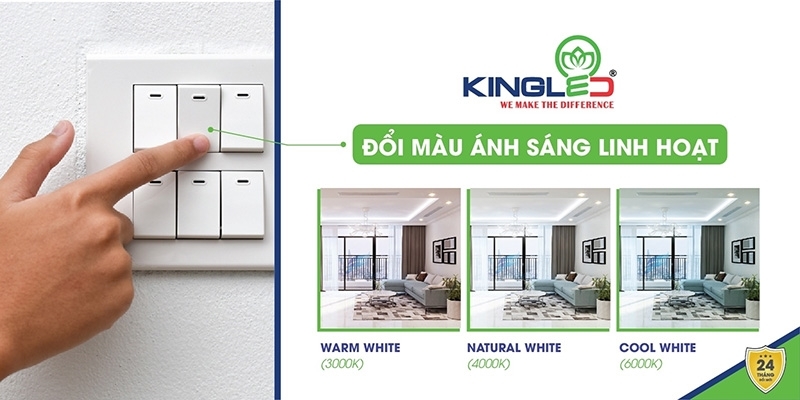 Đèn đổi màu Kingled tích hợp 3 chế độ ánh sáng trong cùng 1 sản phẩm